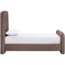  Meridian Fira Brown Chenille Fabric Upholstered Twin Bed IMAGE 4