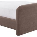  Color_Brown  Size_Twin  -- Fira Brown Chenille Fabric Upholstered Twin Bed IMAGE 8