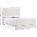  Meridian Fira Cream Chenille Fabric Upholstered Full Bed IMAGE 11