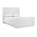  Color_Cream  Size_Full  -- Fira Cream Chenille Fabric Upholstered Full Bed IMAGE 1