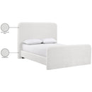  Meridian Fira Cream Chenille Fabric Upholstered King Bed IMAGE 12