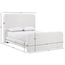  Meridian Fira Cream Chenille Fabric Upholstered Queen Bed IMAGE 11