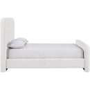  Color_Cream  Size_Queen  -- Fira Cream Chenille Fabric Upholstered Queen Bed IMAGE 4