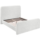  Meridian Fira Cream Chenille Fabric Upholstered Queen Bed IMAGE 7