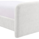  Meridian Fira Cream Chenille Fabric Upholstered Queen Bed IMAGE 8