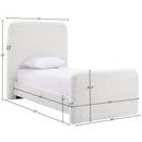  Color_Cream  Size_Twin  -- Fira Cream Chenille Fabric Upholstered Twin Bed IMAGE 11