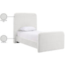  Color_Cream  Size_Twin  -- Fira Cream Chenille Fabric Upholstered Twin Bed IMAGE 12