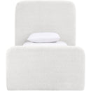  Color_Cream  Size_Twin  -- Fira Cream Chenille Fabric Upholstered Twin Bed IMAGE 3