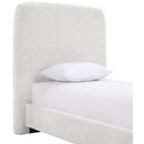  Color_Cream  Size_Twin  -- Fira Cream Chenille Fabric Upholstered Twin Bed IMAGE 6