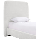  Meridian Fira Cream Chenille Fabric Upholstered Twin Bed IMAGE 6