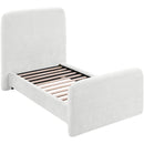  Color_Cream  Size_Twin  -- Fira Cream Chenille Fabric Upholstered Twin Bed IMAGE 7