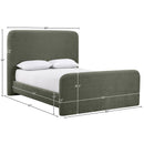  Color_Green  Size_Full  -- Fira Green Chenille Fabric Upholstered Full Bed IMAGE 11