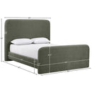  Meridian Fira Green Chenille Fabric Upholstered Full Bed IMAGE 11