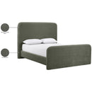  Meridian Fira Green Chenille Fabric Upholstered Full Bed IMAGE 12