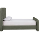  Color_Green  Size_Full  -- Fira Green Chenille Fabric Upholstered Full Bed IMAGE 4