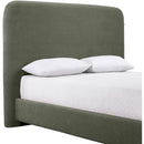  Meridian Fira Green Chenille Fabric Upholstered Queen Bed IMAGE 6