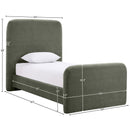  Color_Green  Size_Twin  -- Fira Green Chenille Fabric Upholstered Twin Bed IMAGE 11