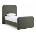  Color_Green Size_Twin -- Fira Green Chenille Fabric Upholstered Twin Bed IMAGE 1