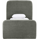  Color_Green  Size_Twin  -- Fira Green Chenille Fabric Upholstered Twin Bed IMAGE 3