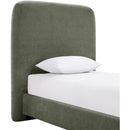  Color_Green  Size_Twin  -- Fira Green Chenille Fabric Upholstered Twin Bed IMAGE 6