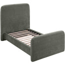  Meridian Fira Green Chenille Fabric Upholstered Twin Bed IMAGE 7