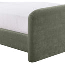  Color_Green  Size_Twin  -- Fira Green Chenille Fabric Upholstered Twin Bed IMAGE 8