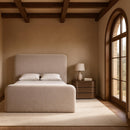  Color_Taupe  Size_Queen  -- Fira Taupe Chenille Fabric Upholstered Queen Bed IMAGE 2
