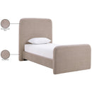  Color_Taupe  Size_Twin  -- Fira Taupe Chenille Fabric Upholstered Twin Bed IMAGE 12