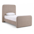  Color_Taupe Size_Twin -- Fira Taupe Chenille Fabric Upholstered Twin Bed IMAGE 1