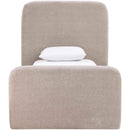  Meridian Fira Taupe Chenille Fabric Upholstered Twin Bed IMAGE 3