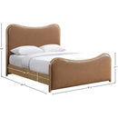  Color_Cognac  Size_King  -- Arvada Cognac Vegan Leather Upholstered King Bed IMAGE 7