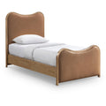  Color_Cognac Size_Twin -- Meridian Arvada Upholstered Panel Bed IMAGE 1