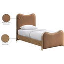 Meridian Arvada Cognac Vegan Leather Upholstered Twin Bed IMAGE 8