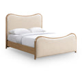  Color_Cream  Size_Full  -- Arvada Cream Vegan Leather Upholstered Full Bed IMAGE 1