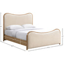  Color_Cream  Size_King  -- Arvada Cream Vegan Leather Upholstered King Bed IMAGE 7