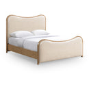  Meridian Arvada Cream Vegan Leather Upholstered Queen Bed IMAGE 1