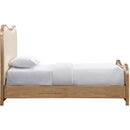  Color_Cream  Size_Twin  -- Arvada Cream Vegan Leather Upholstered Twin Bed IMAGE 3
