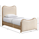  Color_Cream  Size_Twin  -- Arvada Cream Vegan Leather Upholstered Twin Bed IMAGE 7