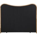  Meridian Arvada Cream Linen Textured Fabric Upholstered King Bed IMAGE 4