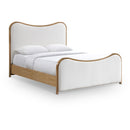  Size_Queen -- Arvada Cream Linen Textured Fabric Upholstered Queen Bed IMAGE 1