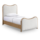  Size_Twin -- Arvada Cream Linen Textured Fabric Upholstered Twin Bed IMAGE 1