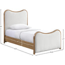  Size_Twin -- Arvada Cream Linen Textured Fabric Upholstered Twin Bed IMAGE 7