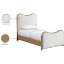  Size_Twin -- Arvada Cream Linen Textured Fabric Upholstered Twin Bed IMAGE 8