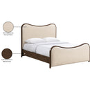  Size_Queen -- Arvada Cream Vegan Leather Upholstered Queen Bed IMAGE 8