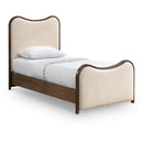  Size_Twin -- Arvada Cream Vegan Leather Upholstered Twin Bed IMAGE 1