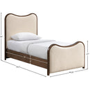  Size_Twin -- Arvada Cream Vegan Leather Upholstered Twin Bed IMAGE 7