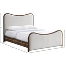  Color_Beige  Size_King  -- Arvada Beige Linen Textured Fabric Upholstered King Bed IMAGE 7