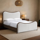  Color_Beige  Size_Queen  -- Arvada Beige Linen Textured Fabric Upholstered Queen Bed IMAGE 2