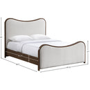  Color_Beige  Size_Queen  -- Arvada Beige Linen Textured Fabric Upholstered Queen Bed IMAGE 7