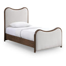 Color_Beige  Size_Twin  -- Arvada Beige Linen Textured Fabric Upholstered Twin Bed IMAGE 1